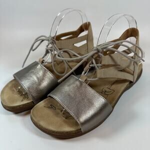 Josef Seibel Women's Sandal EU 41/US 9.5 Metallic & Tan Leather Gladiator